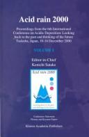 Acid rain 2000 by International Conference on Acidic Deposition (6th 2000 Tsukuba, Japan)