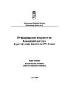 Cover of: Evaluating non-response on household surveys: report of a study linked to the 1991 Census