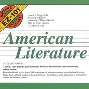 Cover of: American Literature (Barron's EZ-101 Study Keys) (Library Edition) (Barron's EZ-101 Study Keys)