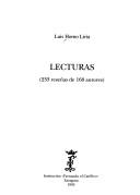 Cover of: Lecturas by Luis Horno Liria
