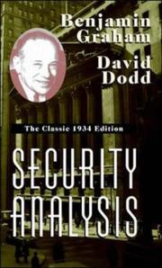 Cover of: Security Analysis by Benjamin Graham, David Dodd