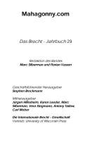 Cover of: The Brecht Yearbook / Das Brecht-Jahrbuch, Volume 29: Mahagonny.com (Brecht Yearbook)