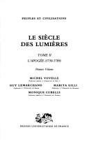 Cover of: Le Siècle des Lumières by Michel Vovelle ... [et al.]. Tome 2, L'apogée (1750-1789). Vol.1.
