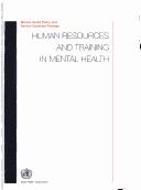 Cover of: Human resources and training in mental health. by 