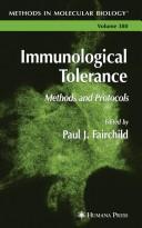 Cover of: Immunological tolerance by edited by Paul J. Fairchild