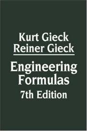 Cover of: Engineering Formulas 7th Edition by Kurt Gieck, Reiner Gieck