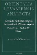 Cover of: Actes Du Huitieme Congres International D'etudes Coptes by 