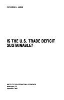 Cover of: Is the U.S. trade deficit sustainable?