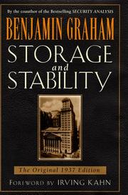 Cover of: Storage and Stability by Benjamin Graham
