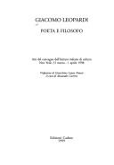 Cover of: Giacomo Leopardi: poeta e filosofo