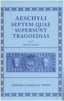 Cover of: Aeschyli septem quae supersunt tragoedias