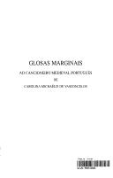 Cover of: Glosas marginais ao cancioneiro medieval português by Carolina Michaëlis de Vasconcellos, Carolina Michaëlis de Vasconcellos