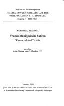 Cover of: Varro, Menippeische Satiren: Wissenschaft und Technik ; vorgelegt in der Sitzung vom 29. Oktober 1999