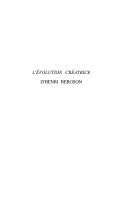 Cover of: L' évolution créatrice d'Henri Bergson: investigations critiques
