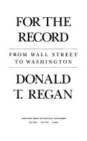 Cover of: For the record by Donald T. Regan