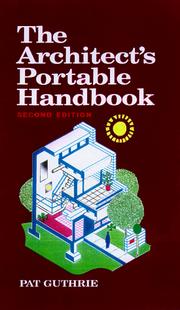 Cover of: The architect's portable handbook: first step rules of thumb for building design