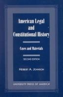 Cover of: American Legal and Constitutional History