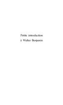 Cover of: Petite introduction à Walter Benjamin