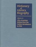 Cover of: Afro-American Writers from the Harlem Renaissance to 1940 (Dictionary of Literary Biography) by Trudier Harris-Lopez, Thadious M. Davis, Trudier Harris, Trudier Harris, Thadious M. Davis