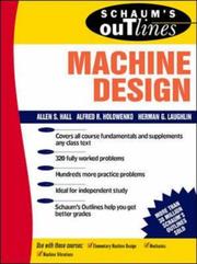 Cover of: Schaum's outline of theory and problems of machine design