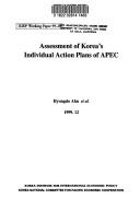 Cover of: Assessment of Korea's individual action plans of APEC