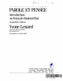 Cover of: Parole et pensee: introduction au francais d'aujourd'hui