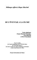 Cover of: De l'éventail à la plume: mélanges offert à Roger Marchal