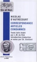 Cover of: Correspondance, articles condamnés by Nicolaus de Autricuria