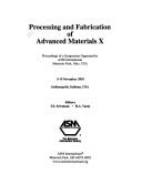 Cover of: Processing and fabrication of advanced materials X by editors, T.S. Srivatsan, R.A. Varin.