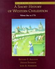 Cover of: A Short History of Western Civilization, Vol. I (Chapters 1-36). by Richard Sullivan