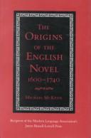 Cover of: The origins of the English novel, 1600-1740 by Michael McKeon