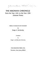 Cover of: The Nikonian Chronicle by Serge A. Zenkovsky, Serge A. Zenkovsky