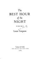 Cover of: The best hour of the night: poems