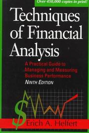 Cover of: Techniques of Financial Analysis by Erich A. Helfert