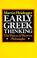 Cover of: Early Greek thinking