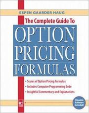 Cover of: The complete guide to option pricing formulas by Espen Gaarder Haug