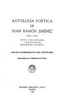 Cover of: Antología poética de Juan Ramón Jiménez (1898-1953) by Juan Ramón Jiménez, Juan Ramón Jiménez