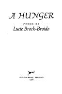 Cover of: A hunger by Lucie Brock-Broido