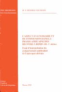 Cover of: L' aspect d'autonomie et de communion dans la praxis africaine des recours 'a Rome, IIIe-Ve si'ecles by Melchior Edouard Mombili Thumaini