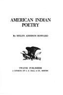 Cover of: American Indian poetry