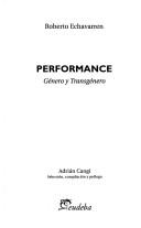 Cover of: Performance: género y transgénero