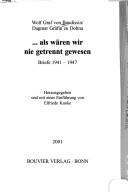 Cover of: Als wären wir nie getrennt gewesen by Baudissin, Wolf Wilhelm Graf von