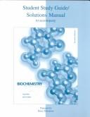 Cover of: Student study guide/solutions manual to accompany Biochemistry: an introduction