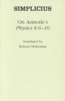 Cover of: On Aristotle's Physics 8.6-10: Simplicius (Ancient Commentators on Aristotle)