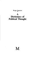 Cover of: dictionary of political thought | Roger Scruton