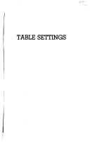 Cover of: Table settings: a play