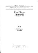 Cover of: Real wage insurance