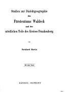 Cover of: Studien zur Dialektgeographie des Fürstentums Waldeck und des nördlichen Teils des Kreises Frankenberg