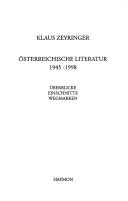 Cover of: Österreichische Literatur 1945-1998: Überblicke, Einschnitte, Wegmarken