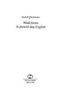 Cover of: Weak forms in present-day English